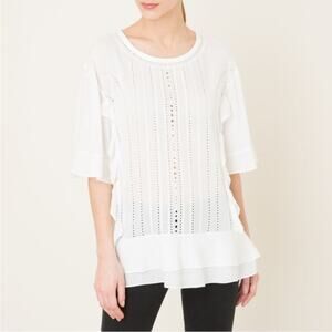 IRO Marcie Ruffled Eyelet Blouse Sz 36 / US 4